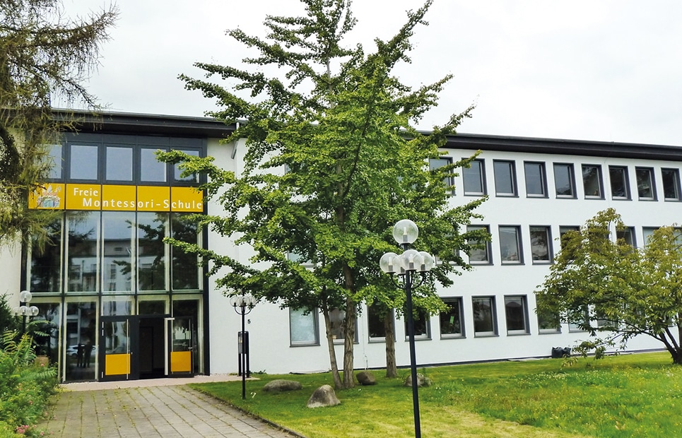 Blick auf die Freie Montessori-Schule Darmstadt